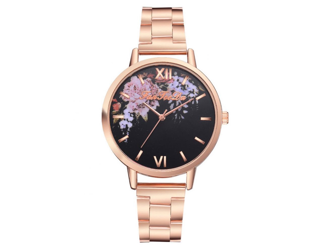 Reloj De Pulsera Impermeable De Moda Para Mujer Con Esfera Redonda, Movimiento De Cuarzo Analógico, Color Negro.