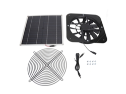 Kit De Ventilador Solar De 100 W Con Panel Solar De 28x28 Cm Y Ventilador De 10 Pulgadas Para Invernadero O Gallinero.