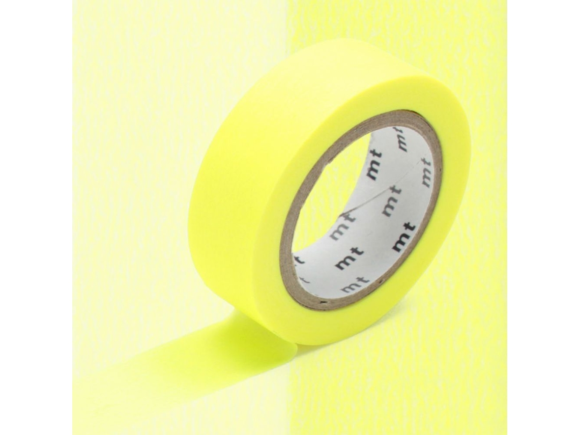 Cinta Crepé monocromática - Amarillo Neón MASKING TAPE (1,5 cm X 7m)