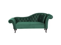 Chaise longue derecho BELIANI Lattes de Terciopelo Verde 188x59x87