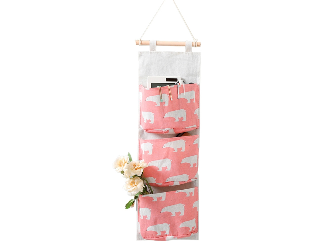 JEIIBRZUI Organizador Suspensa Closet Portátil ZEAICOS Rosa (23x19x3cm)