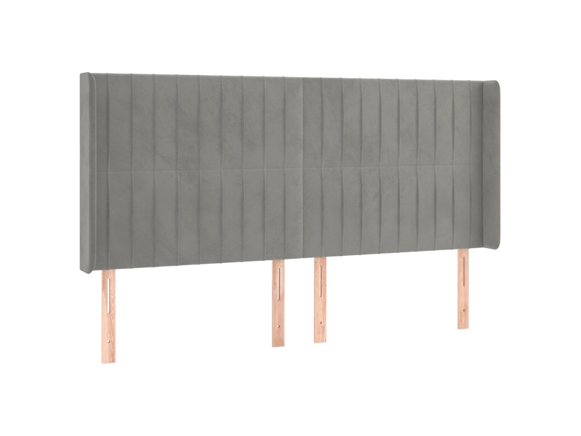 Maison Exclusive - Cabecero Con Orejas De Terciopelo Gris Claro 183x16x118/128 Cm