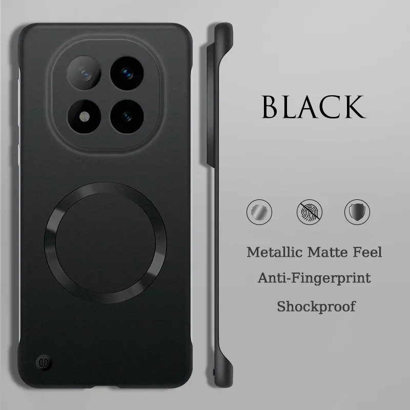 (negro, Redmi K80 Pro) Lujosa Funda Protectora Magnética Ultradelgada De Metal Sin Marco Con Protección Superior Contra Golpes.