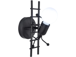 Candeeiro de Parede Interior Formato Humanoide, Ferro Preto, Ideal para Escadas, Estilo Simples, 220v, Sem Lâmpada PRIME KANG