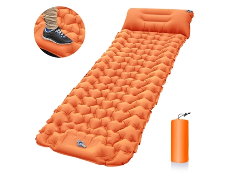 Colchoneta para dormir extra gruesa para acampar, colchoneta inflable para dormir de 4 pulgadas con almohada, colchón de aire con bomba de pie inco...