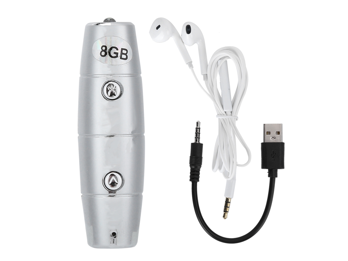 Caneta Gravadora Com Lanterna D8 8gb Controle De Voz Longa Distância Hd Reprodutor Digital Mini
