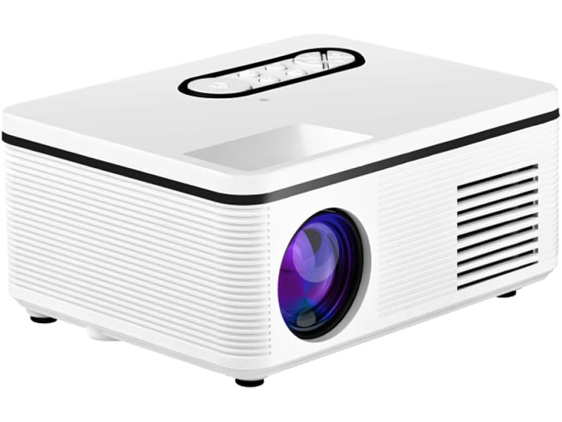 Miniproyector Led Portátil Para Cine En Casa, Multimedia Compacto, Blanco.