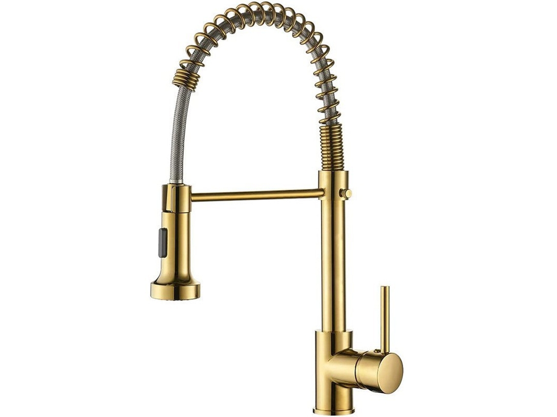 Grifo de cocina extensible, acabado dorado para Tommy01
