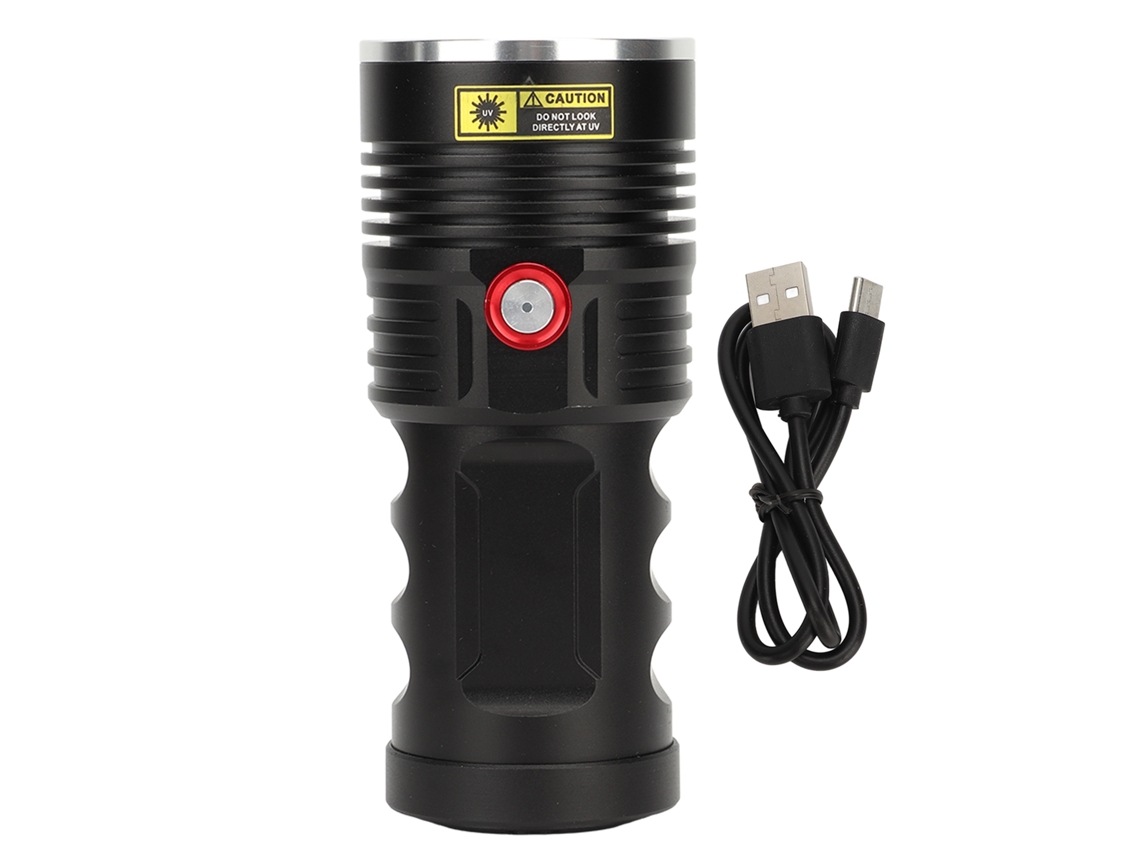 Linterna de luz negra superbrillante 2026, resistente al agua IPX45, recargable por USB, con luz UV de 365 nm para detectar gatos, hongos y dinero.