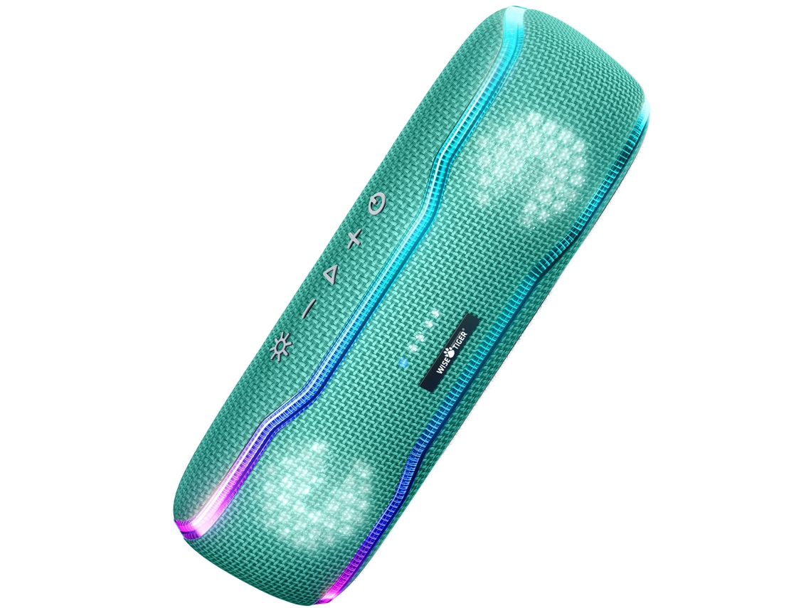 Altavoz Portátil Para Exteriores, Resistente Al Agua Ipx7, Con Luz Estéreo, Color Verde Hierba