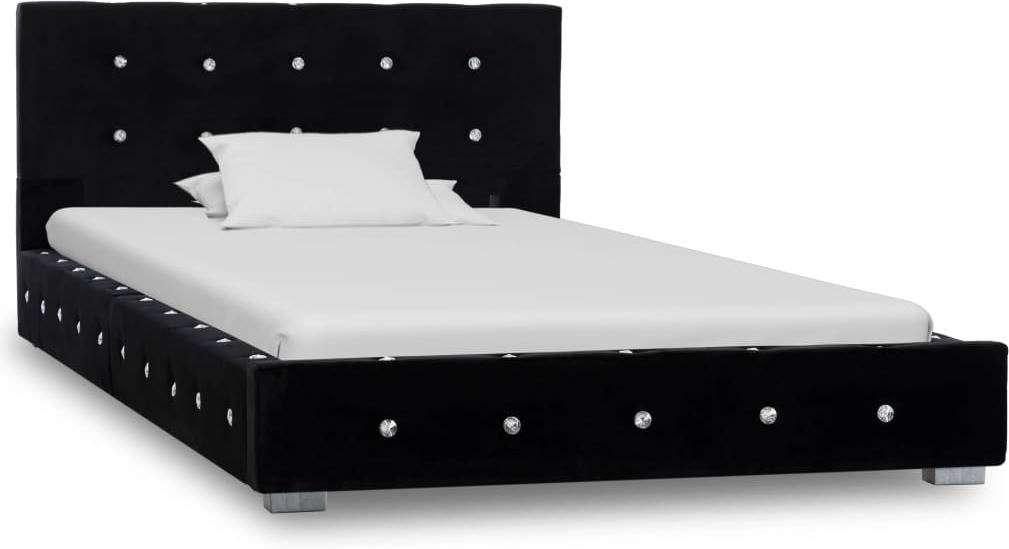 Cama VIDAXL 280382 Terciopelo Negro (Compatible con Colchón: 90x200 cm)