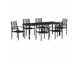Maison Exclusive - Conjunto De Comedor De Jardín 7 Pcs Negro