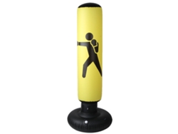 Saco De Boxeo Articulado De 160 Cm Para Fitness, Pvc, Para Adultos Y Niños, Con Base Estable, Amarillo.