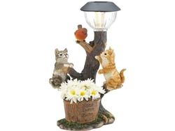 Lámpara Solar De Resina Con Escultura De Animal (conejo/gato) Para Jardín, Ip65