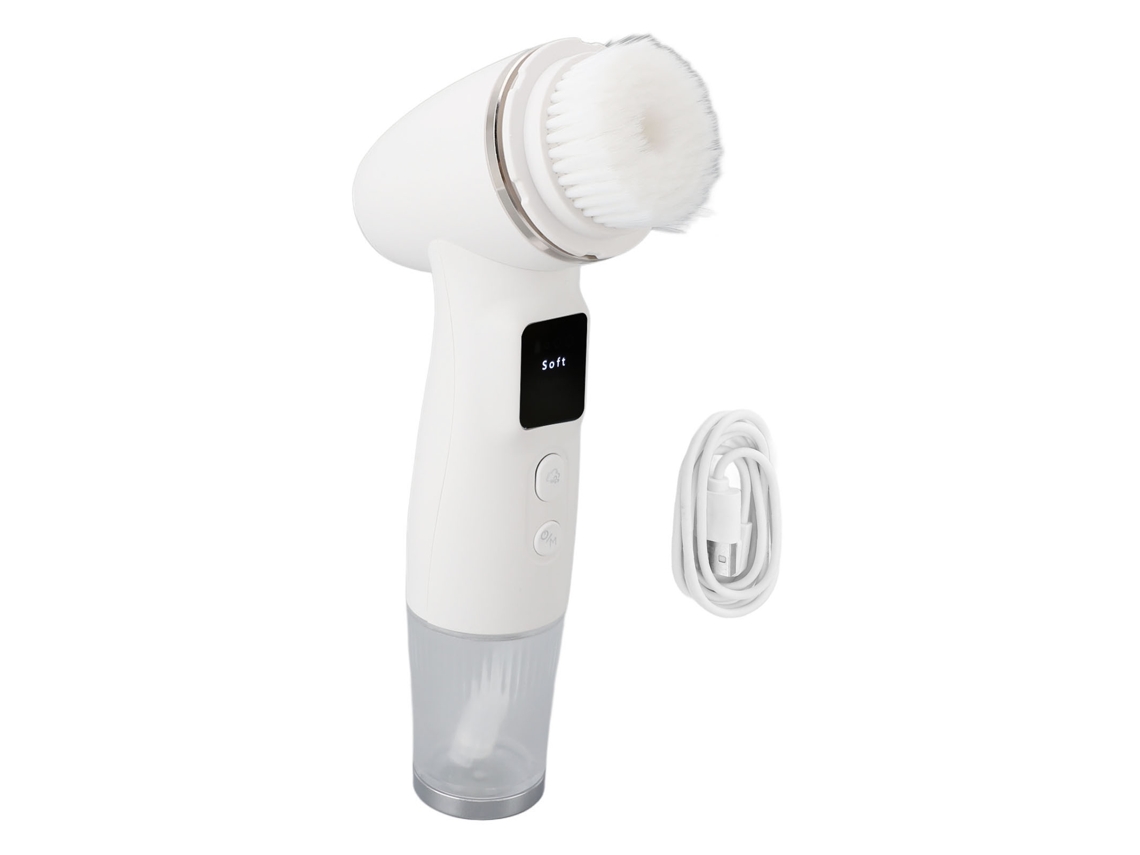 Escobilla Eléctrica De Limpieza Facial Recargable Ipx5 Espuma Automática Exfoliante Masajeadora Blanca