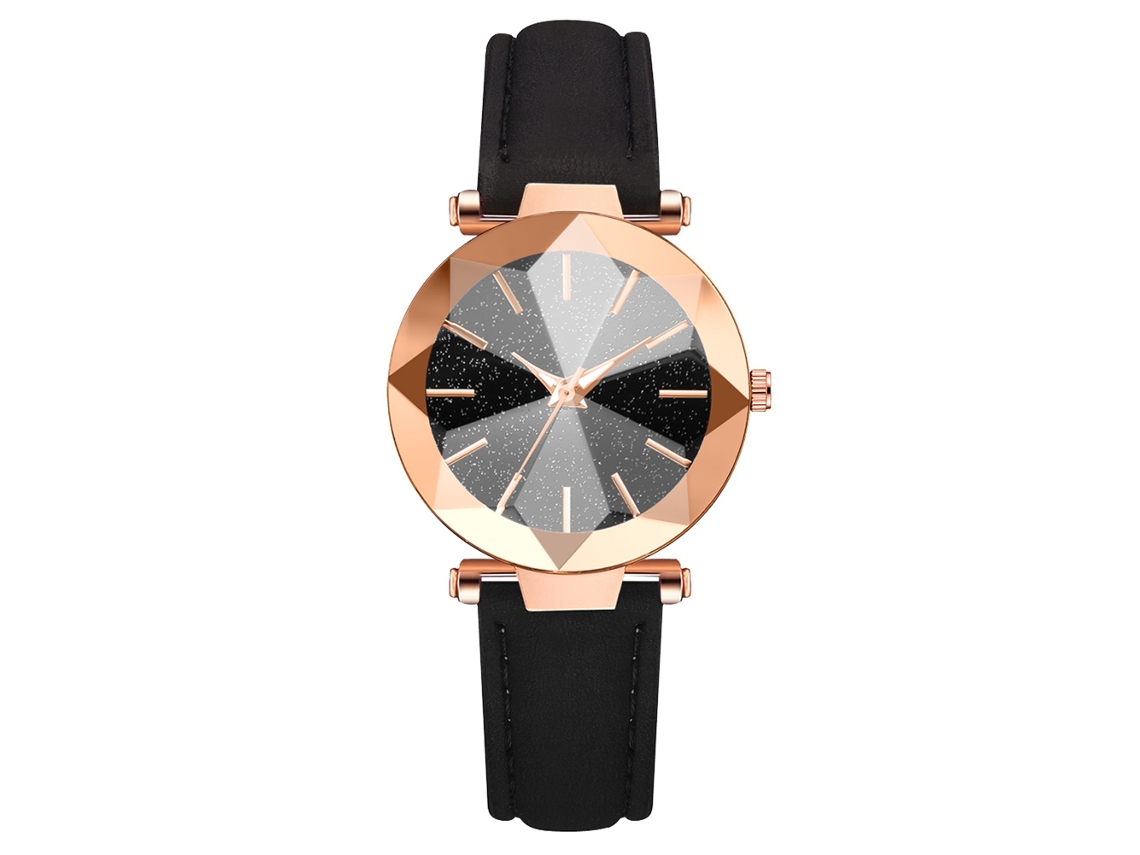 Reloj De Pulsera Analógico De Cuarzo Moderno Y Elegante Con Esfera Redonda Y Aleación (negro)