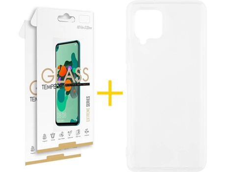Carcasa y 2 Protectores de Pantalla de Vidrio Samsung A42 5G SKYHE Silicona Líquida Transparente