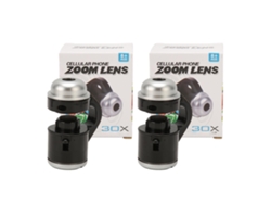 2pcs Microscopio De Teléfono 30x Zoom Led Portátil Clip Para Detección De Piel Y Examen De Cabello