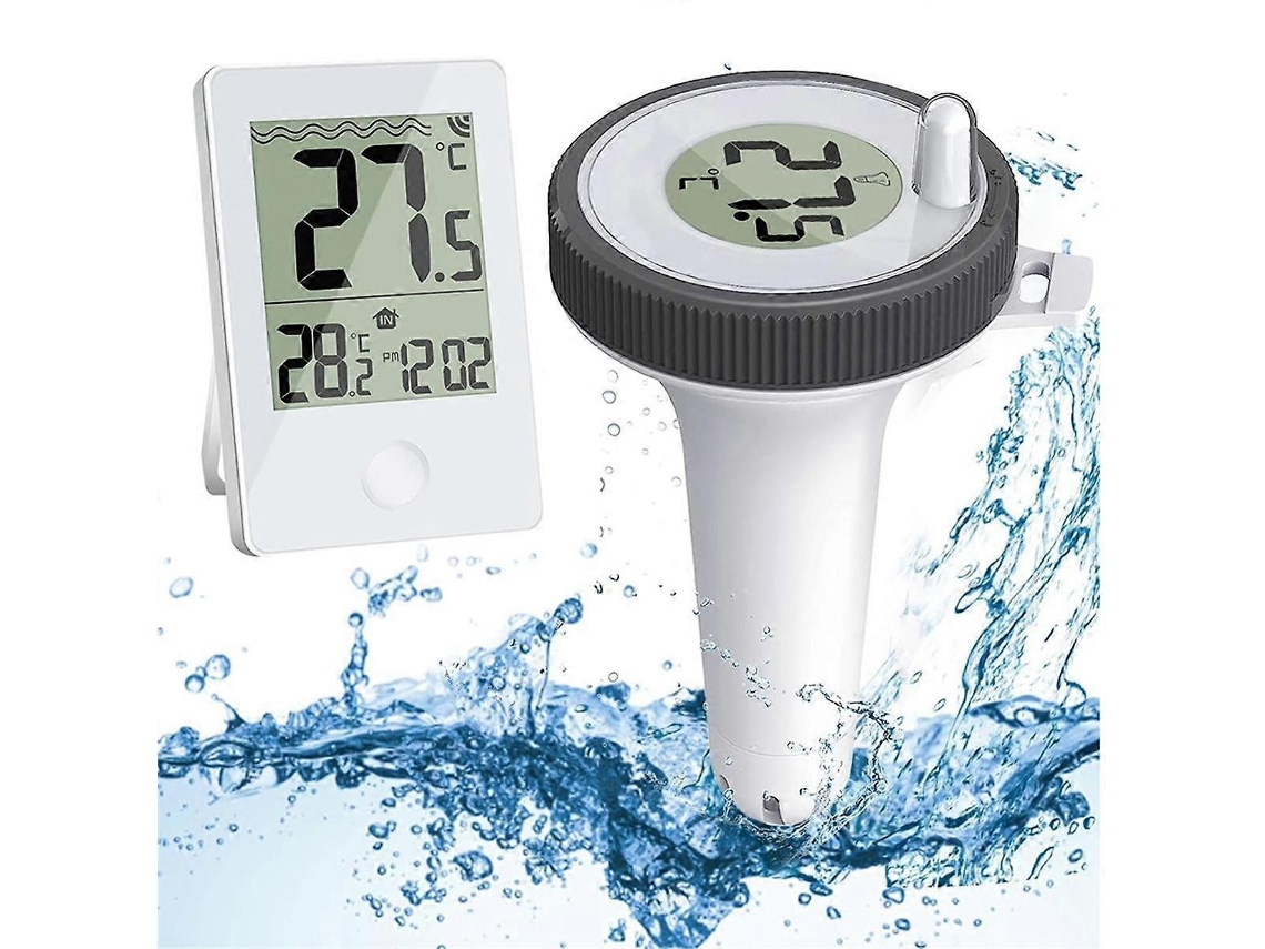 Termómetro de piscina, termómetro de agua para piscina y jacuzzi, termómetro flotante inalámbrico para uso en interiores y exteriores Ly Ebike