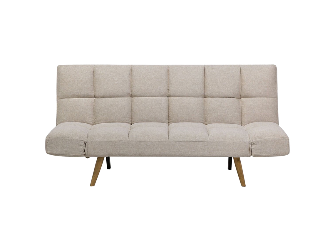 Sofá-cama Beliani Ingaro De Tecido Creme 182x80x79