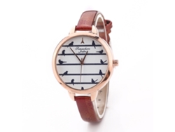 Relógio Casual Novo Zlf0654-w Unissex Analógico Quartzo Com Pulseira De Malha (vermelho Rosa)