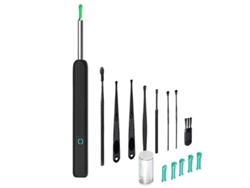 Kit Para Eliminar El Cerumen Con Cámara, Cuchara Inteligente, Limpiador De Oídos Visual Con 6 Cucharas, Color Negro.