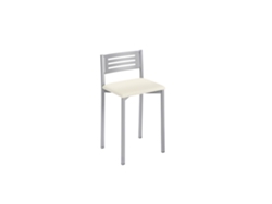 Banqueta de Cozinha em Alumínio Kati com Encosto Baixo 33x69x38cm Sisal Prateado FANMUEBLES