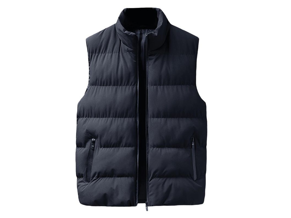 2026-chaleco Acolchado Casual Outdoor Para Hombre Con Cuello Alto Mystdiy