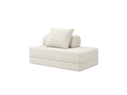 Sofá Modular 2 Lugares Convertible Veludo Regular Beige