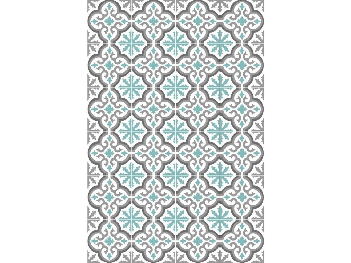 Alfombra OEDIM Mosaico de Azulejos 1 (Azul y Gris - 80x120cm - Vinilo)