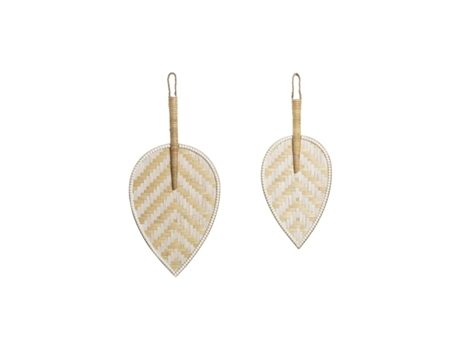 Decoración de Pared DKD HOME DECOR Marron Blanco Leque Bambu 27x2x64 cm 27x2x55 cm