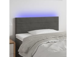 Cabecero Con Led De Terciopelo Gris Oscuro 90x5x78/88 Cm