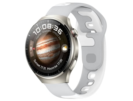 Correa de reloj inteligente para Huawei Watch 4 Pro 22 mm Silicona de doble color (Gris + Blanco)