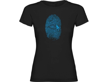 Camiseta para Mujer KRUSKIS Crossfit Fingerprint Negro para Fitness (L)