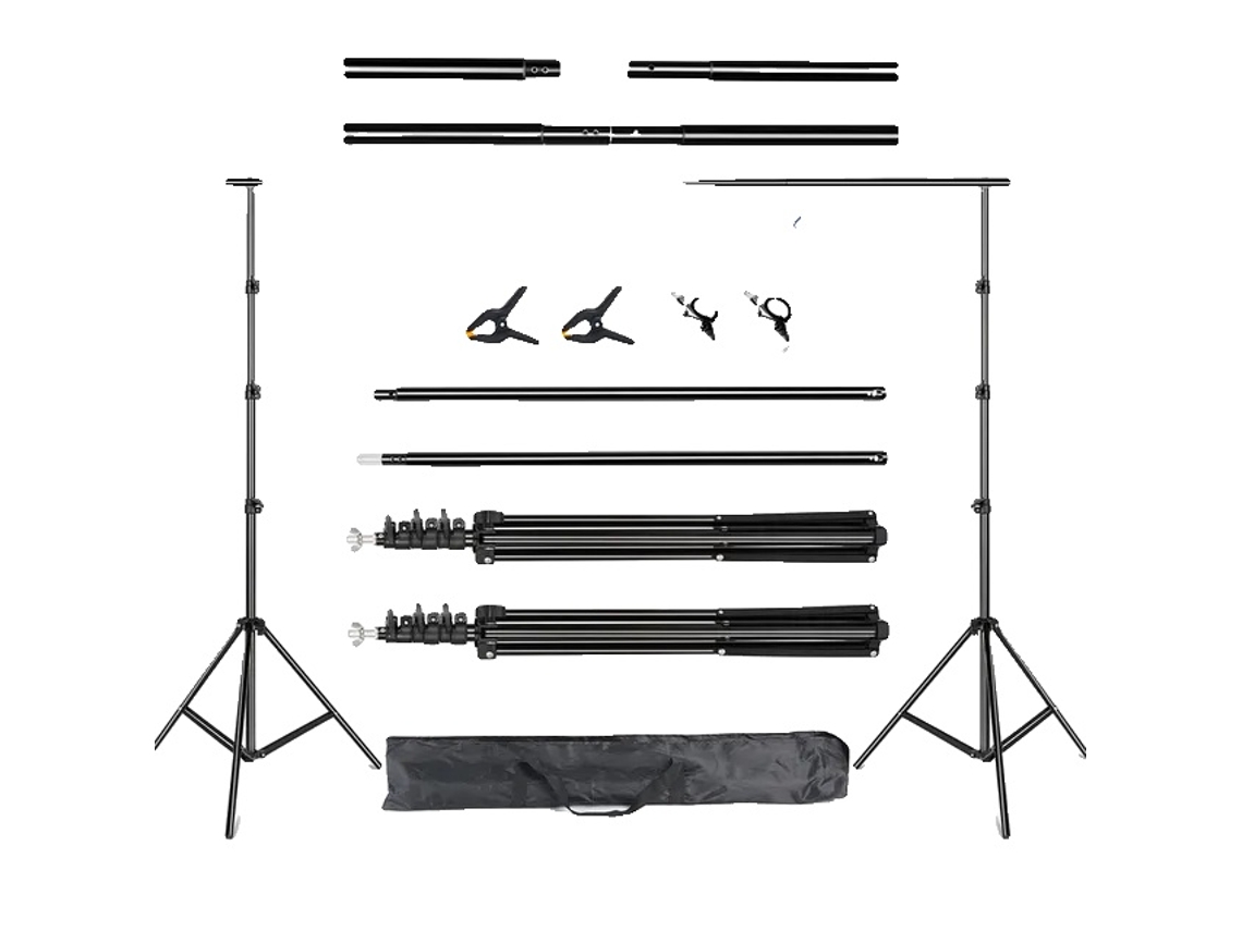 Soporte de fondo para estudio de fotografía y vídeo, sistema telescópico ajustable, bolsa de transporte incluida, 2,6 x 3 m, nuevo y flexible OEM