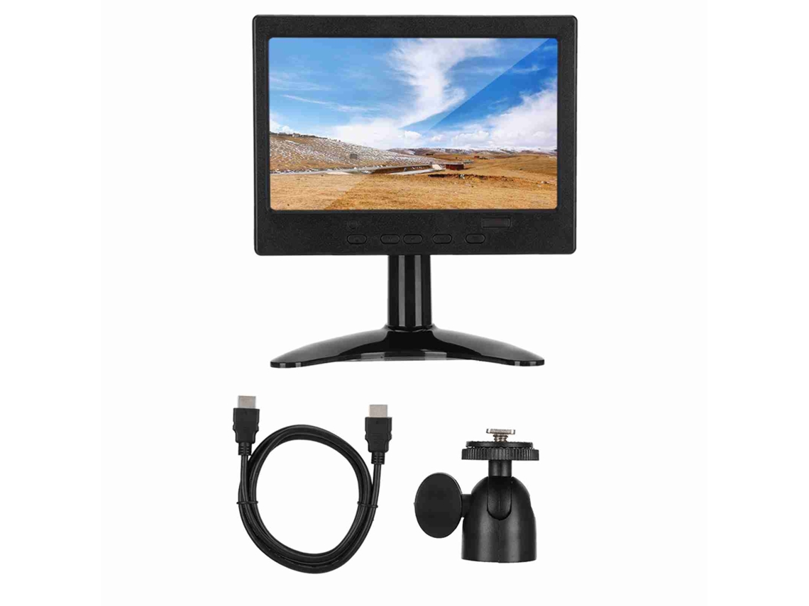 Monitor De Pc Multifunción De 7 Pulgadas 1024x600 16:9 Con Soporte De Entrada Hdmi/vga/av
