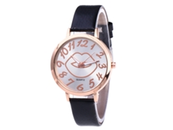 Reloj De Pulsera De Cuarzo Para Mujer Con Correa De Pu, Estilo Moderno Y Sencillo (negro)