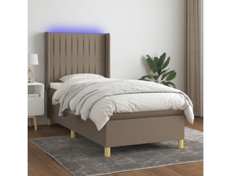 MAISON EXCLUSIVE Colchón con somier/Led 90X190 cm Tejido gris-marrón
