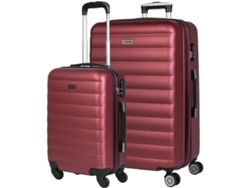 Conjunto de 2 Maletas ITACA 71217 Dura 4 Ruedas Rojo (135 L)