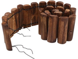 Valla De Postes De Madera Carbonizada Inoomp De 15 Cm De Altura, Valla De Jardín Duradera, Valla Decorativa Para