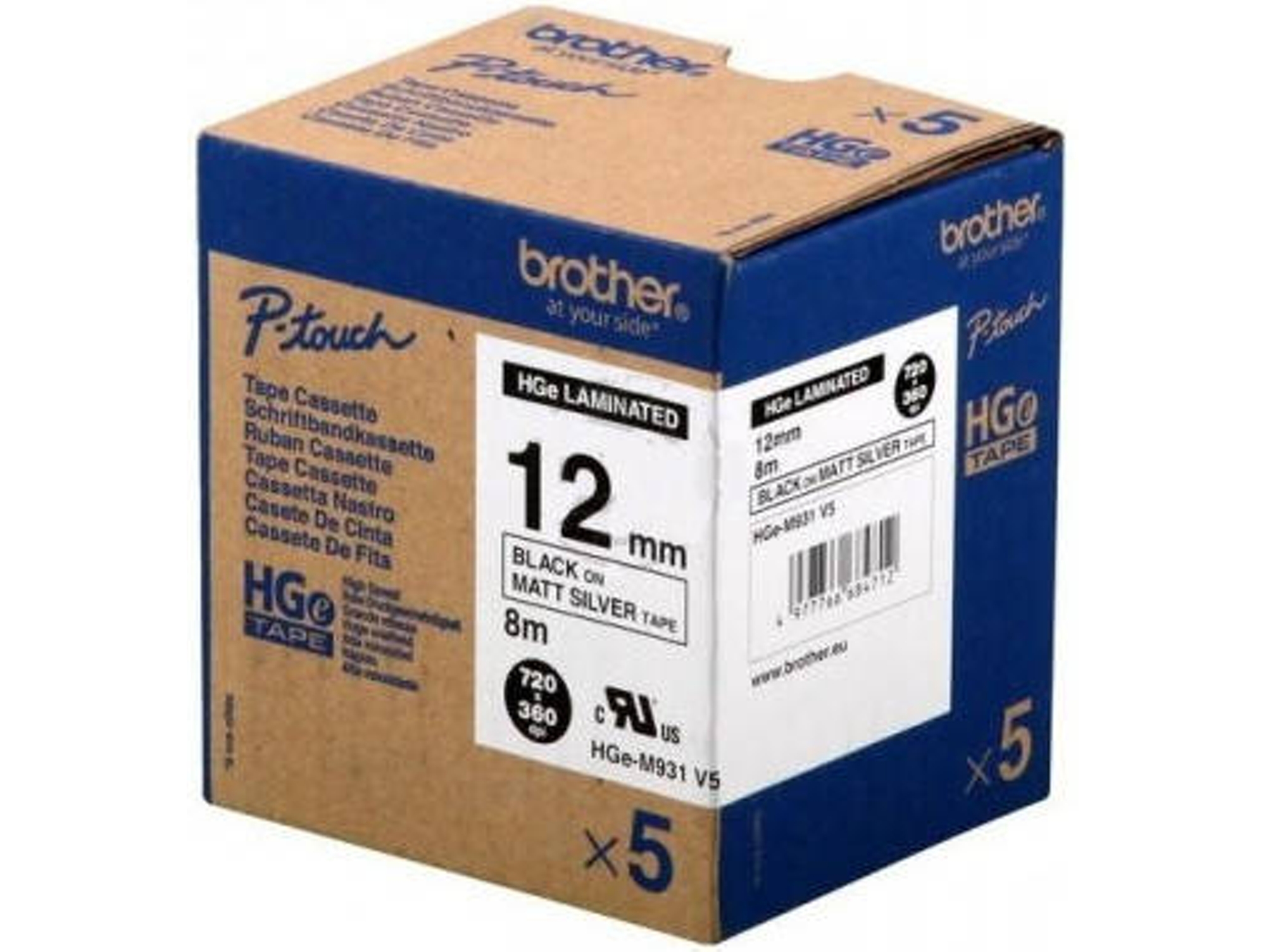 Pack cinta de etiquetas BROTHER HGEM931V5