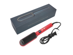Peine Alisador De Cabello Con Iones Negativos, Color Rojo, Enchufe Estadounidense, 110 V.