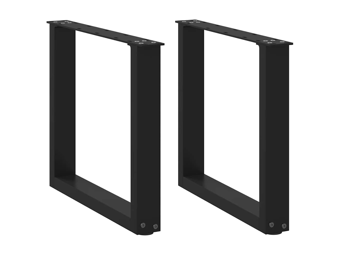 Patas De Mesa De Centro Forma U 2uds Acero Negro 50x(42-43) Cm
