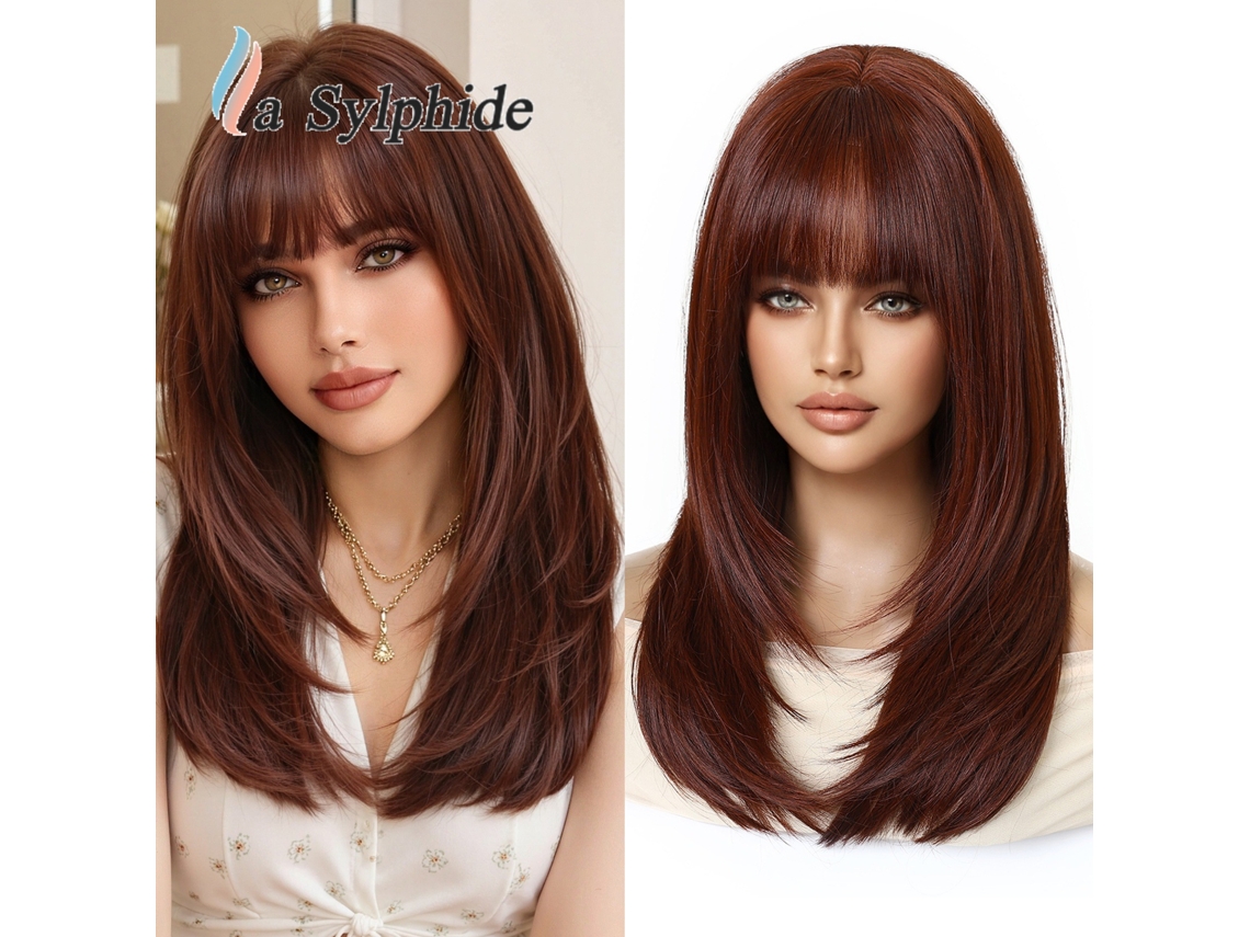 Liu Long Cabello Rizado 20 Pulgadas Red Rosa para Mujer 1287 7 YUNZII
