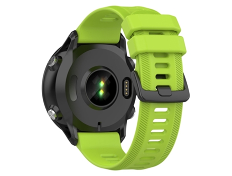 Correa de Silicona 22mm diseño de sarga hebilla negra para Garmin Forerunner 955/Forerunner 935/Descent G1 - verde amarillento