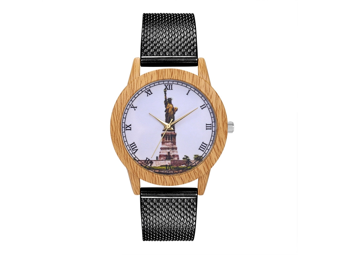 Reloj De Pulsera Analógico De Cuarzo De Aleación De Moda Para Hombre Y Mujer T345-f Negro