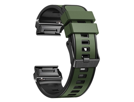 Correa de Silicona liberación rápida dos colores para Garmin Descent G1/Instinct 2 - verde militar/negro