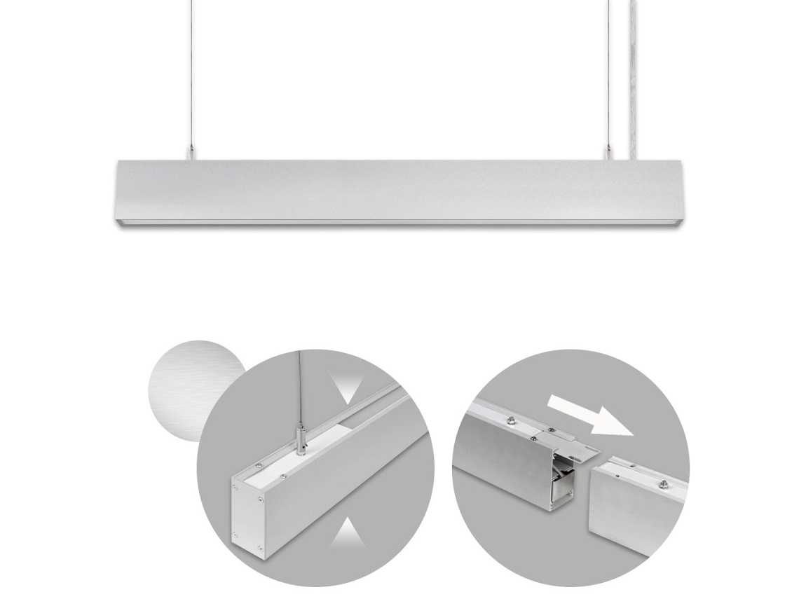 Barra Suspensa Linex B2 120Cm 1X40W Led 3200Lm 4000K 110 C.118Xl.6Xalt.Reg.Cm Alumínio FERRIMEX