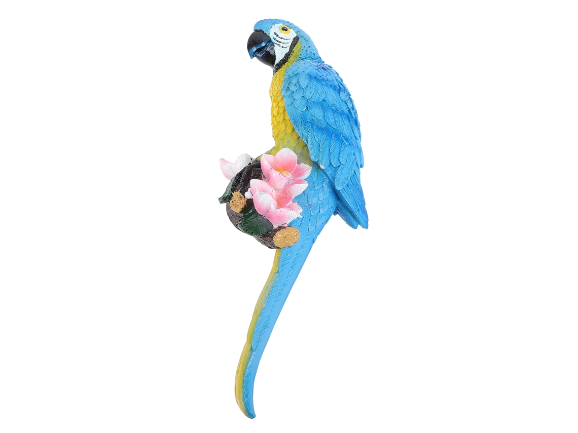 2026-escultura De Loro Macaw De Resina Decoración Interior Exterior Estatua Jardín Arte Azul Derecho