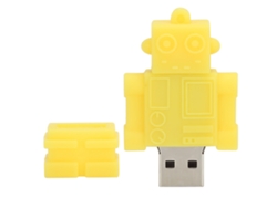 Unidad Flash Usb De 64gb Portátil Amarilla Con Diseño De Robot Animado, Memoria Usb Para Almacenamiento